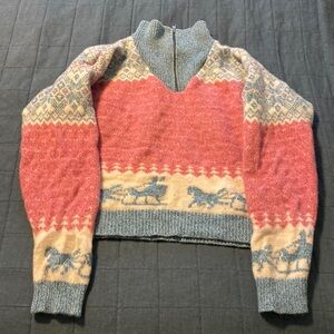 The Woolrich Woman vintage winter horse and sleigh sweater